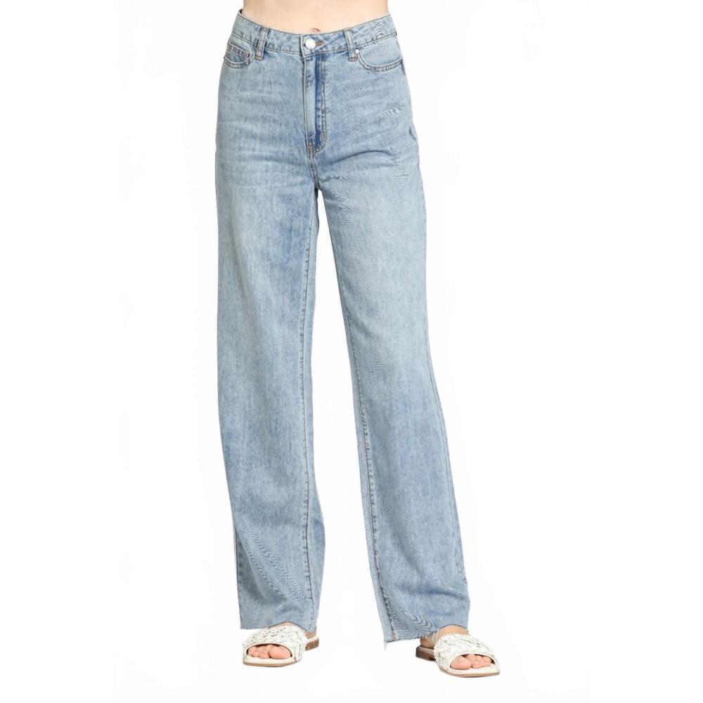 Light Blue Wide Leg Jeans - Women's Flare & Wide Leg